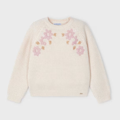 Embroidered Flower Sweater