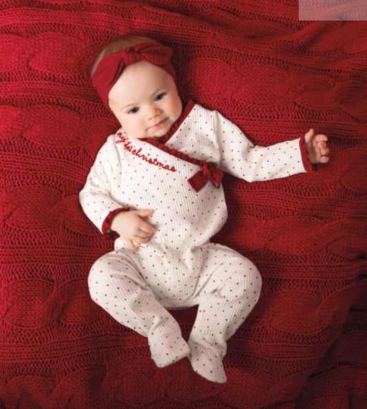 My First Christmas Footie w/Headband