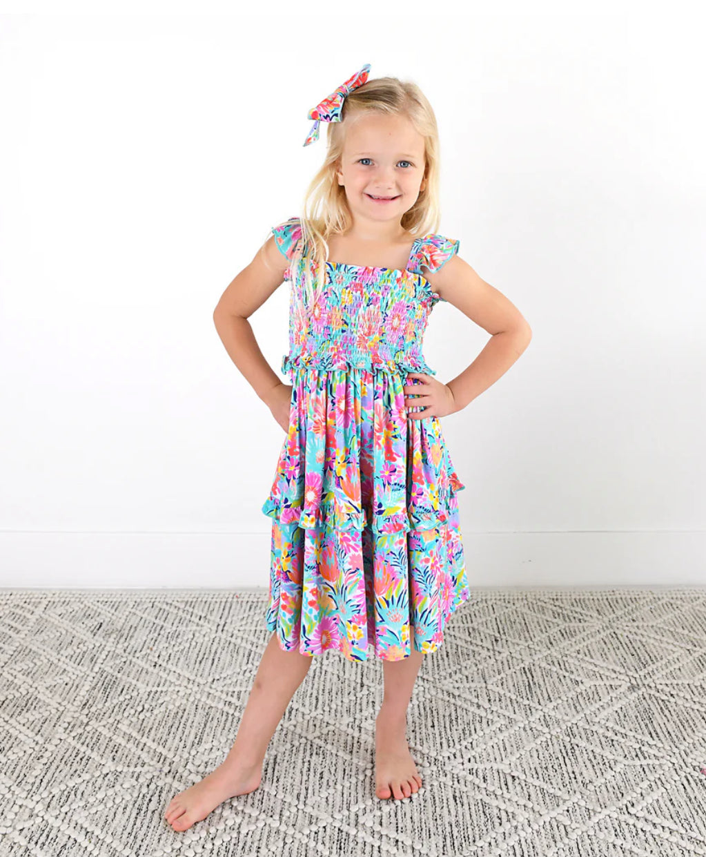 Megan Floral Smocked Dress