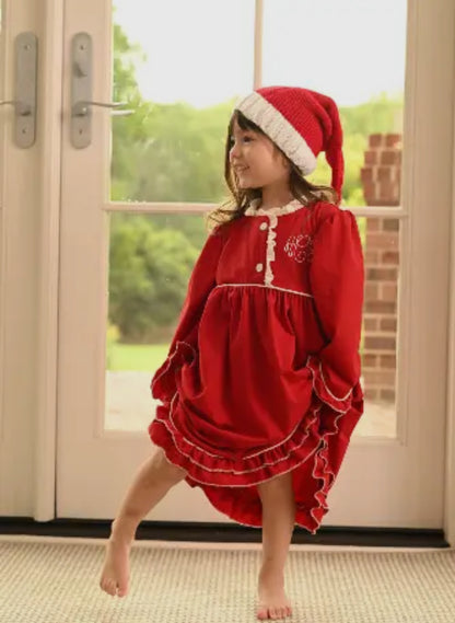 Red Ruffle Nightgown