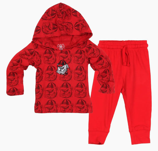 GA Bulldog All Over Print Hoodie Set