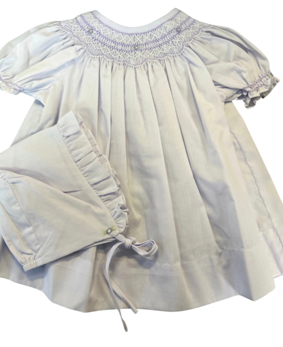 Purple Smock Dress with Pearl Embellishment