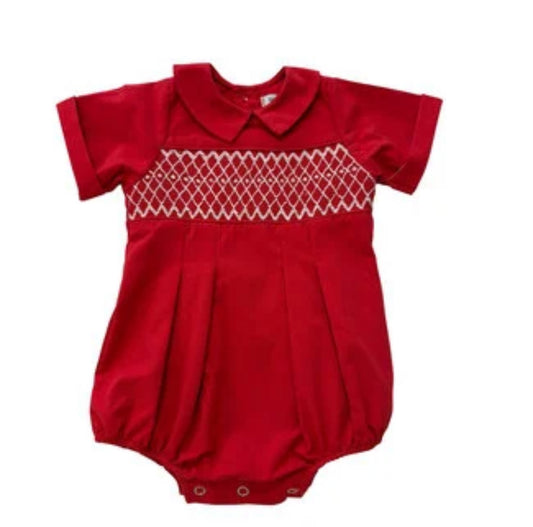 Joseph Red Smocked Bubble