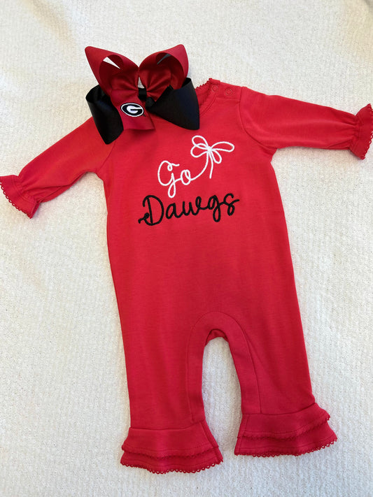 Go Dawgs Embroidered Romper