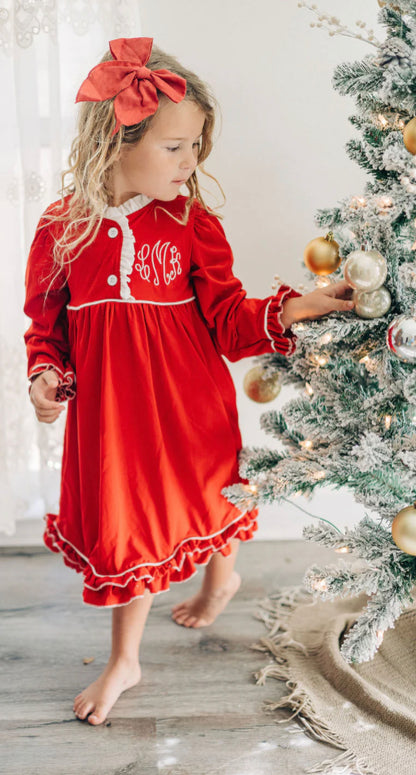 Red Ruffle Nightgown