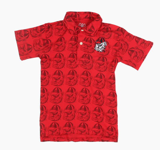 GA Bulldog All Over Print Youth Polo
