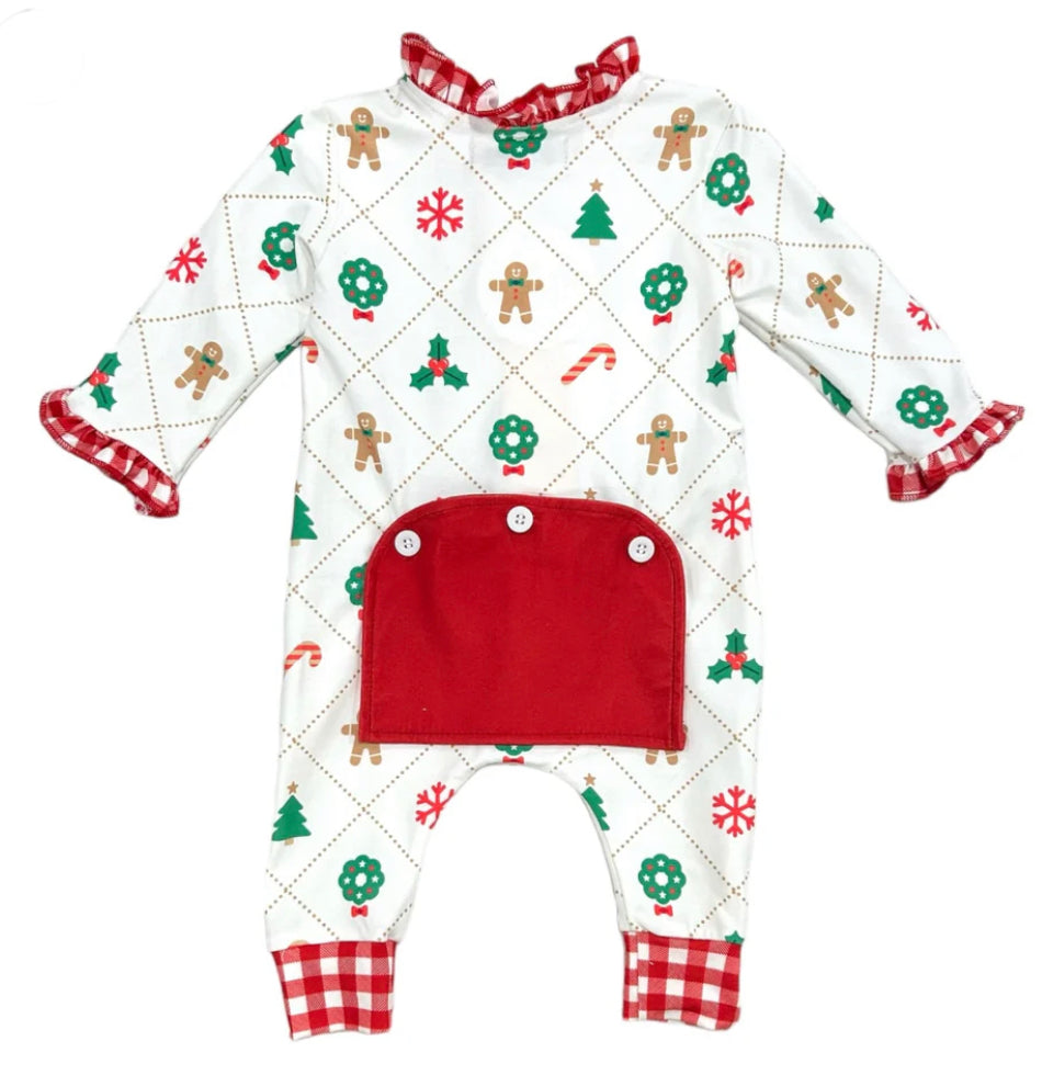 Gingerbread Pajamas with Butt Flap