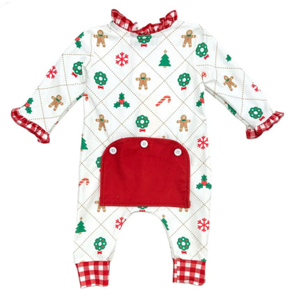 Gingerbread Pajamas with Butt Flap