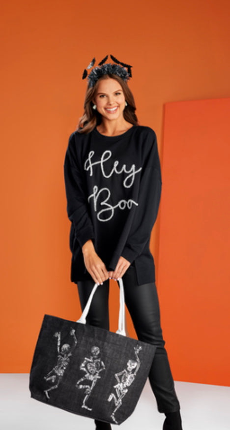 Hey Boo Halloween Sparkle Sweatshirt