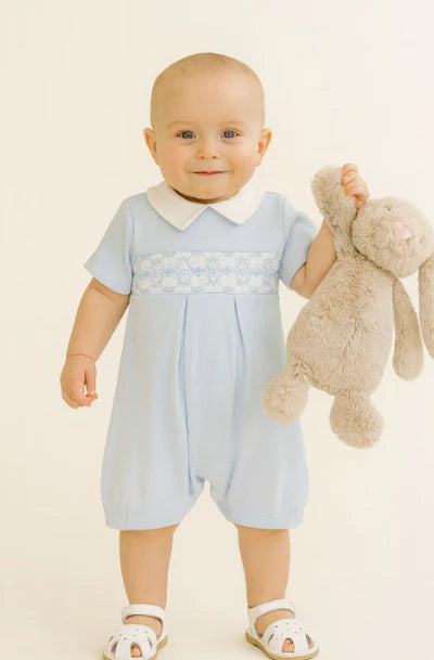 Blue Smock Boy Romper