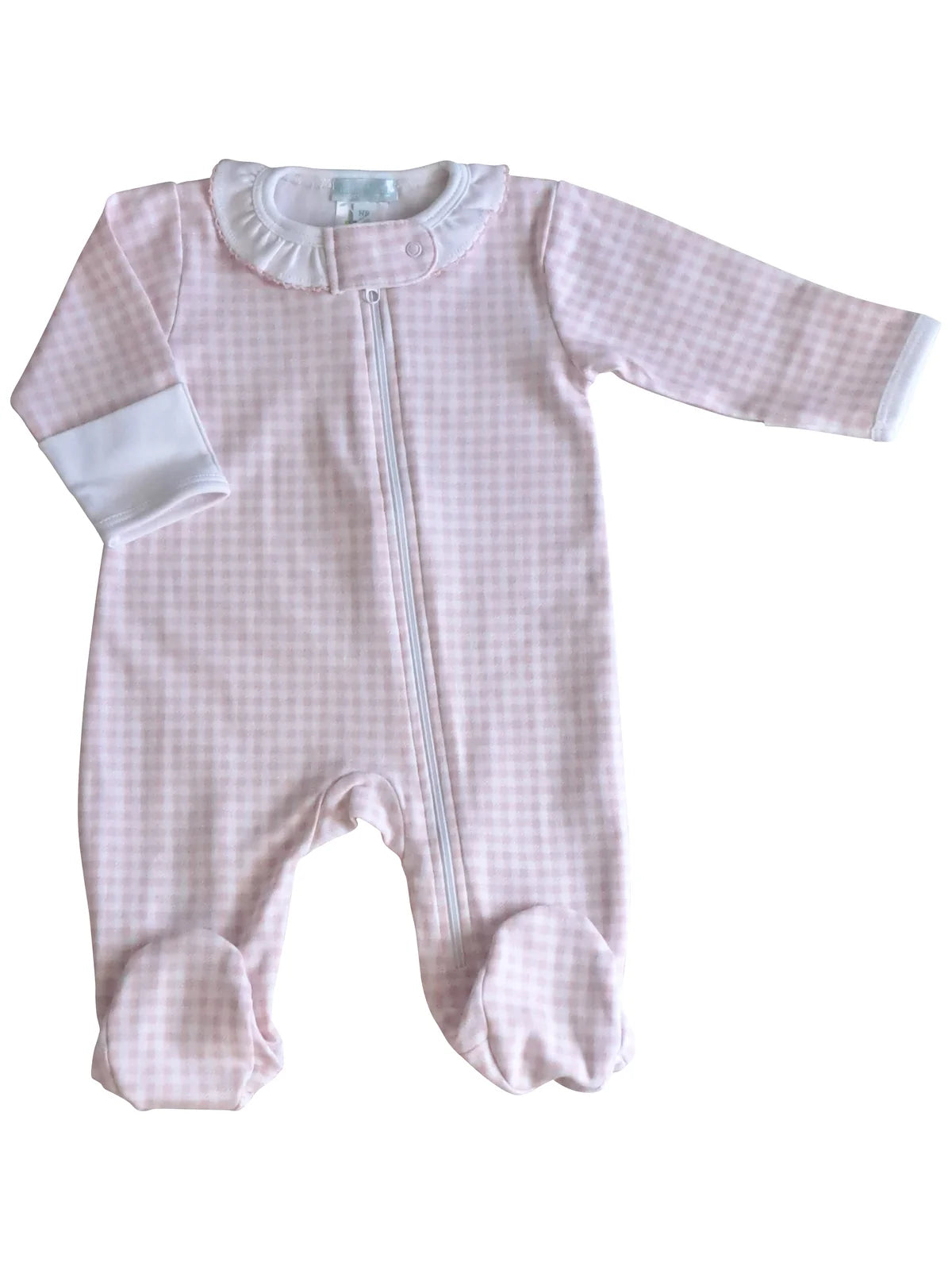Pink and White Check Footie