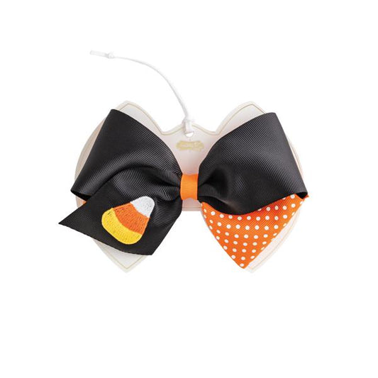Candy Corn Embroidered Bow