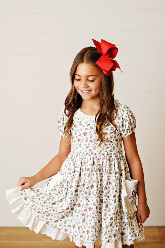 Holiday Magic Eyelet Pocket Dress