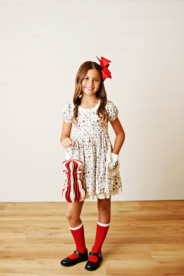 Holiday Magic Eyelet Pocket Dress