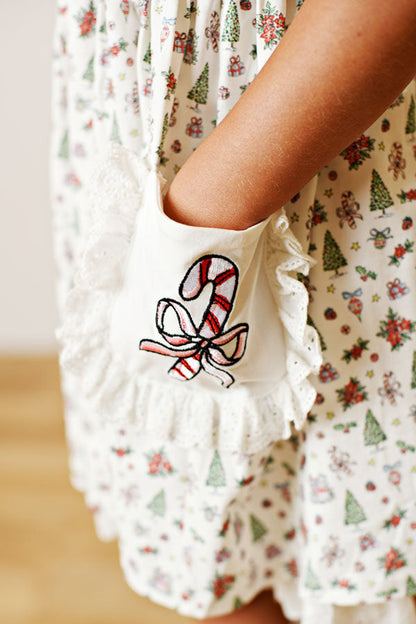 Holiday Magic Eyelet Pocket Dress