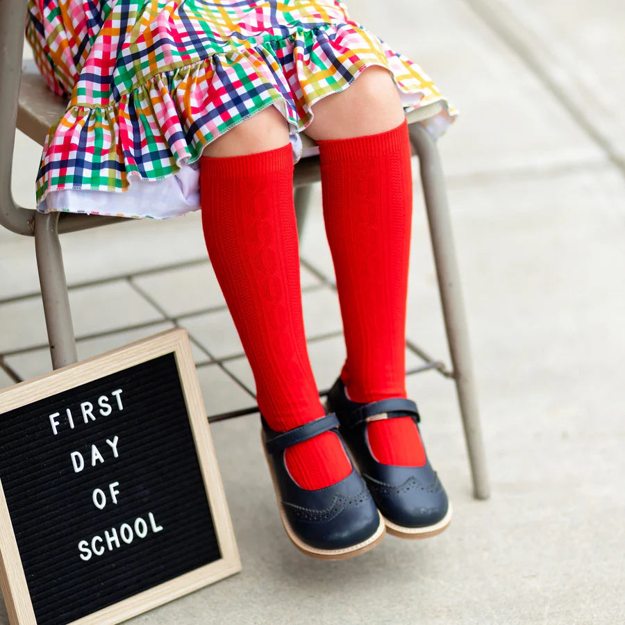 Apple Red Knee High Socks