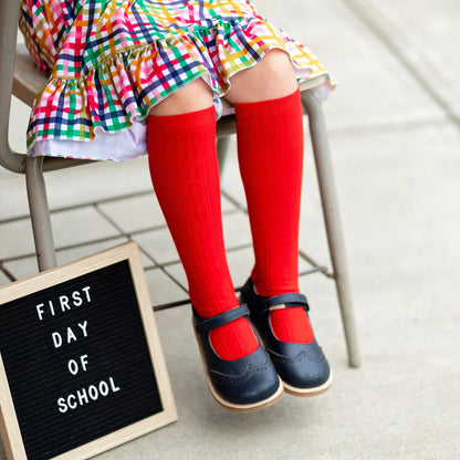 Apple Red Knee High Socks