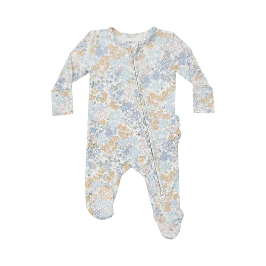 Edith’s Floral Ruffle Footie