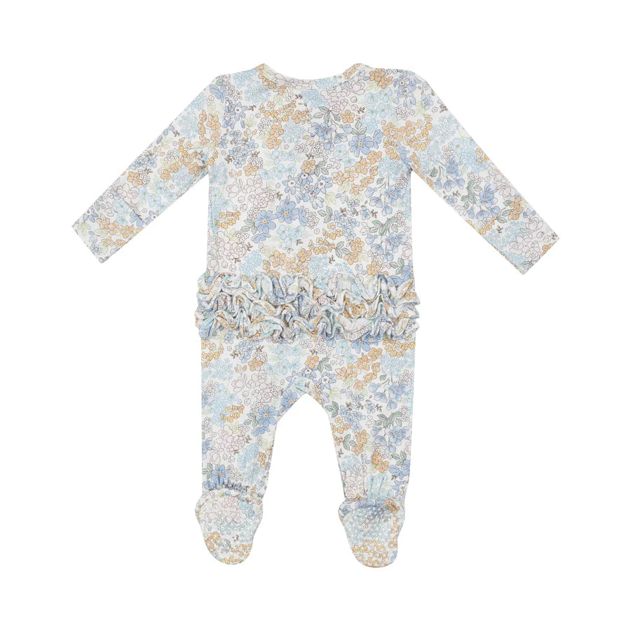 Edith’s Floral Ruffle Footie