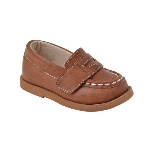 Brown Loafer with Velcro Strap