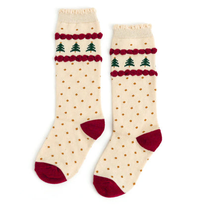 Tree Farm Scalloped Knee High Socks