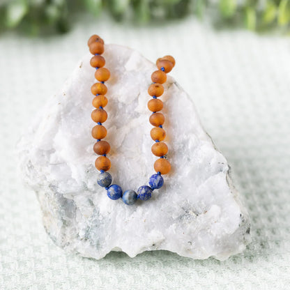 Lapis Lazuli Cognac Amber Necklace