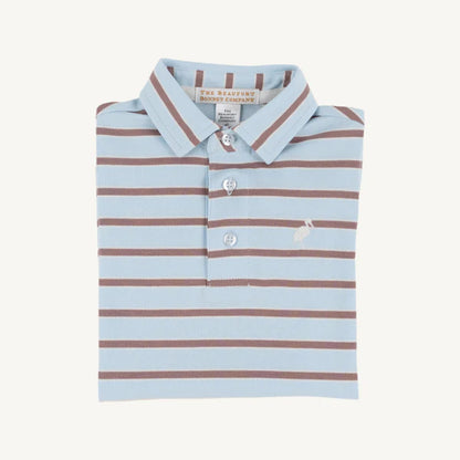 Buckhead Blue with Bay Brown Stripe Prim & Proper Polo