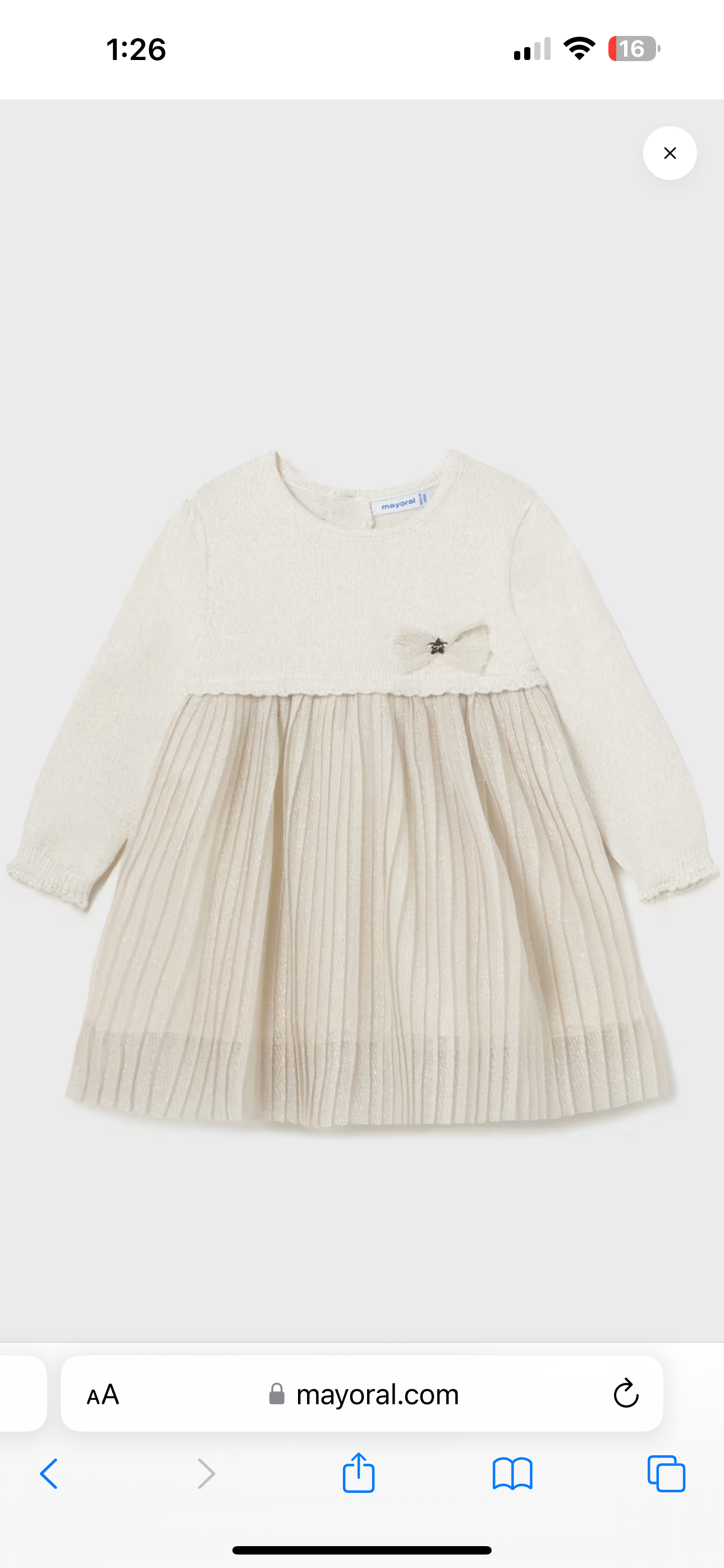 Pleated Ivory Dress