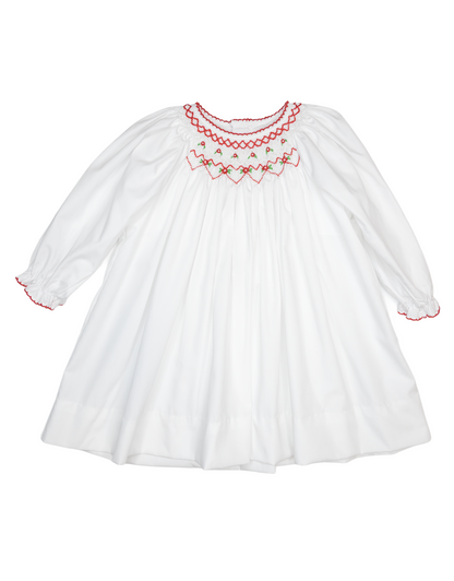 White Dress with Red Smock