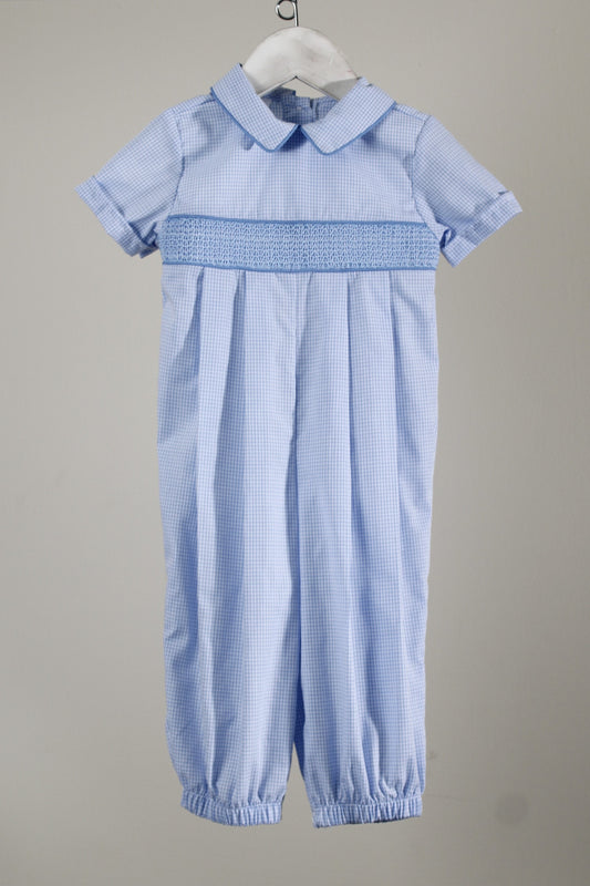 Baby Blessings Smock Blue Romper