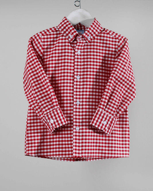 Charming Little Ones Red and White Button Down