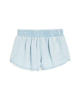 Light Wash Denim Pull On Short