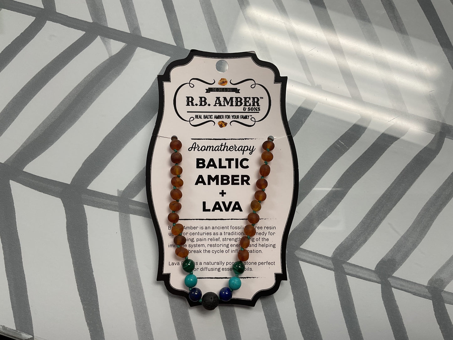 Baltic Amber & Lava Necklace