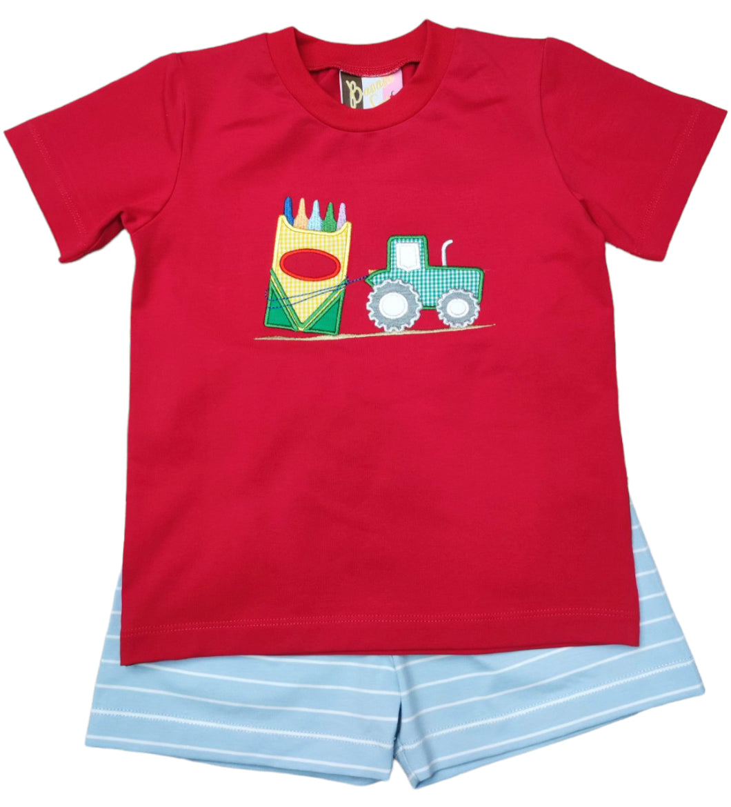 Crayon Appliqué Boys Short Set