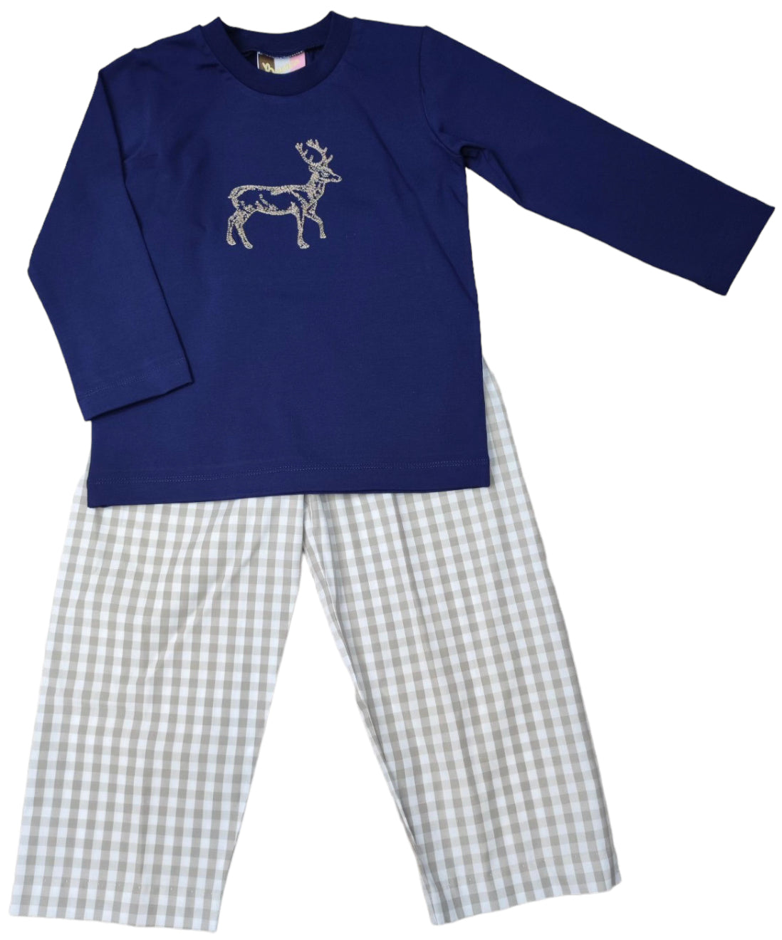 Deer Embroidery Pant Set