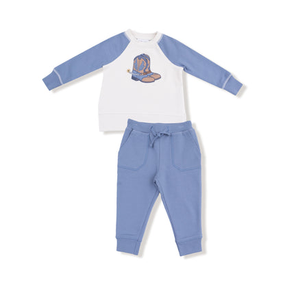 Country Calico Boy Terry Jogger Set