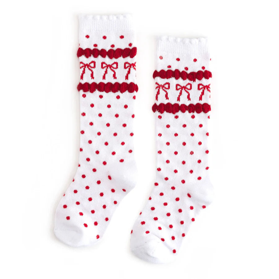 Bow Scalloped Knee Highs