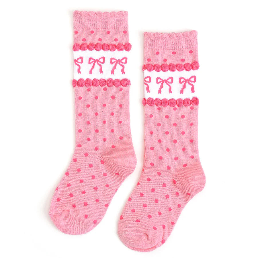 Bow Scalloped Knee Highs