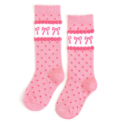 Bow Scalloped Knee Highs