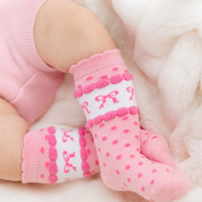 Bow Scalloped Knee Highs