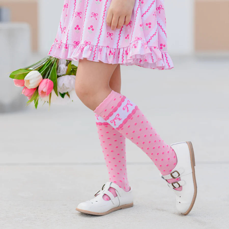Bow Scalloped Knee Highs