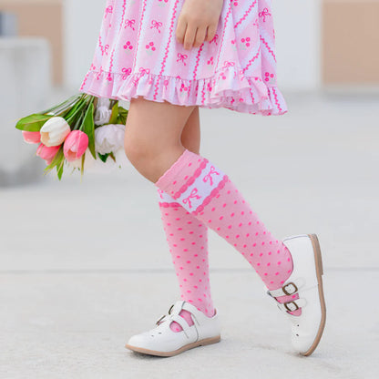 Bow Scalloped Knee Highs