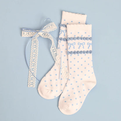 Bow Scalloped Knee Highs