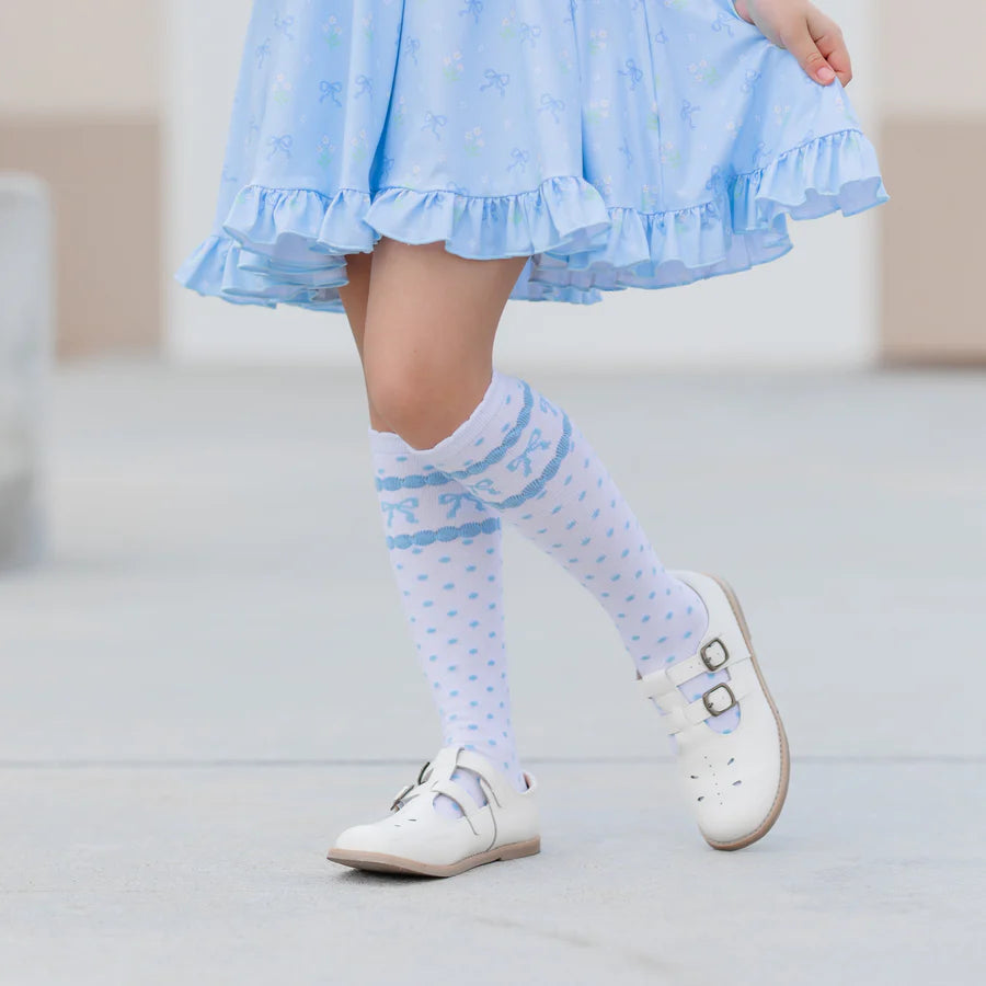 Bow Scalloped Knee Highs