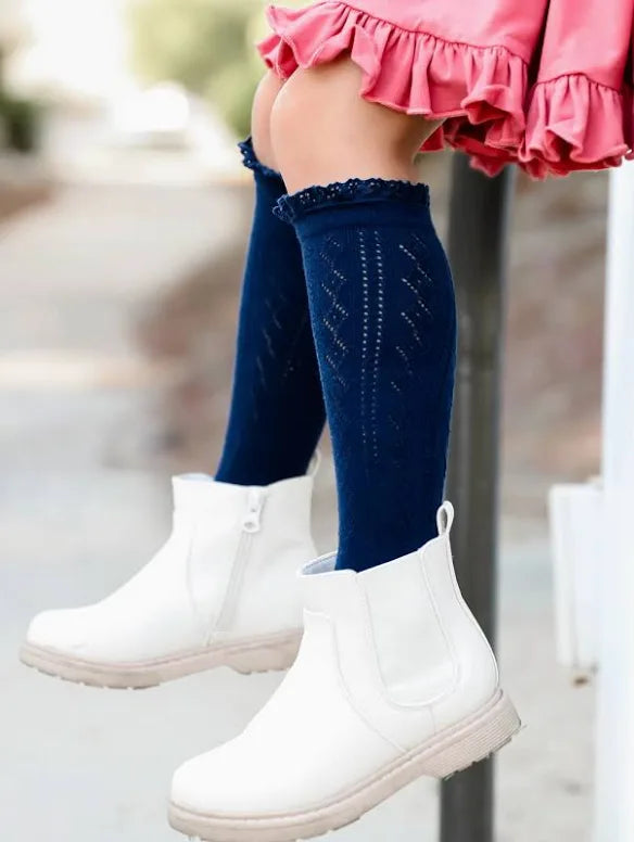 Fancy Lace Knee High Socks