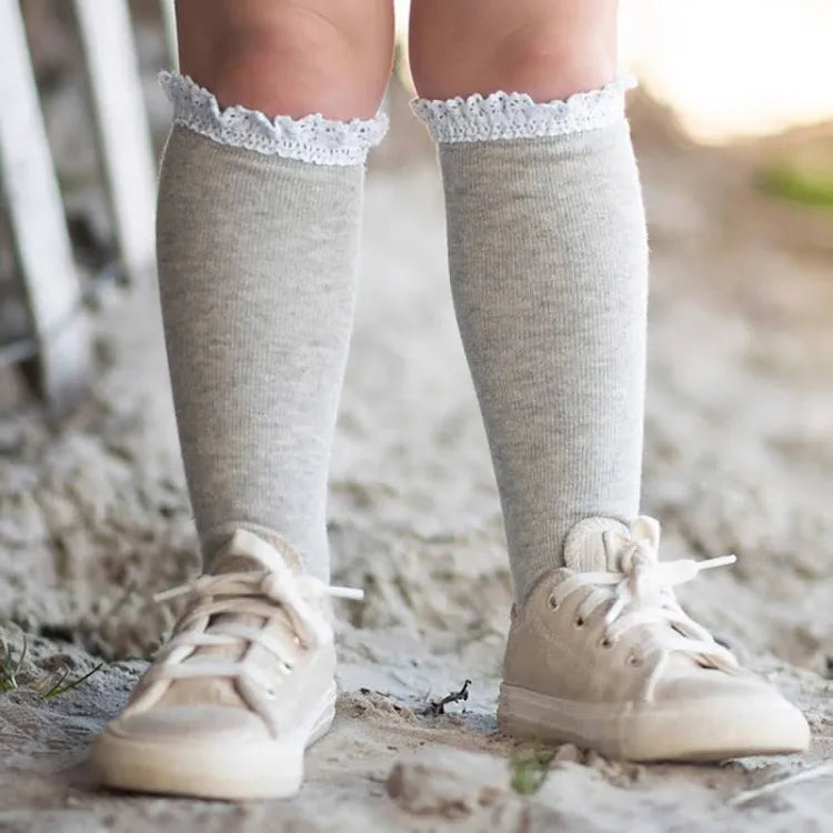 Lace Top Knee High Socks