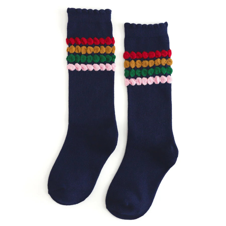 Bubble Stripe Knee High Socks