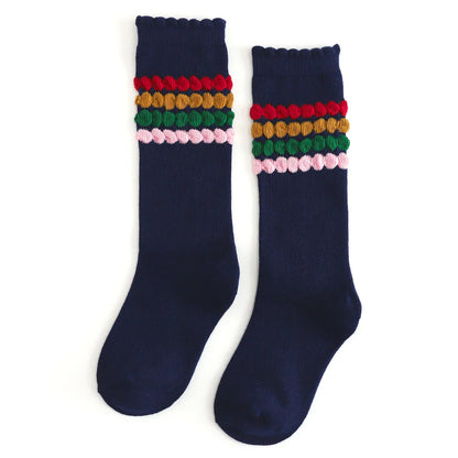 Bubble Stripe Knee High Socks