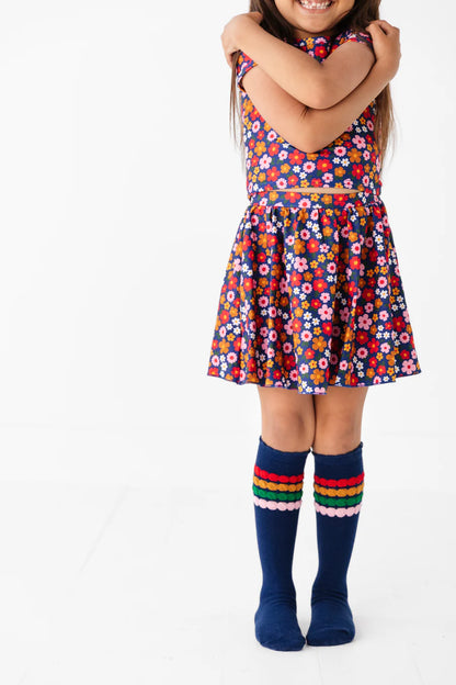 Bubble Stripe Knee High Socks