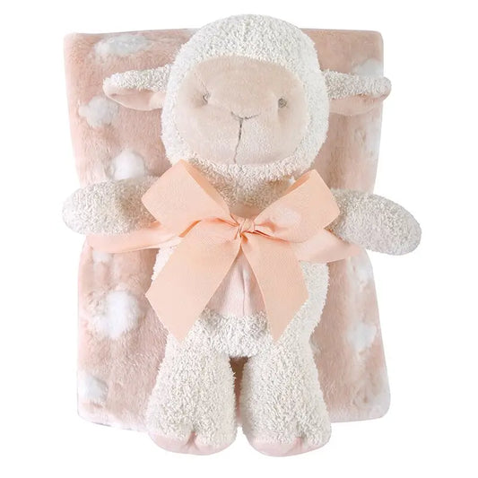 Blanket with Plushie Lamb